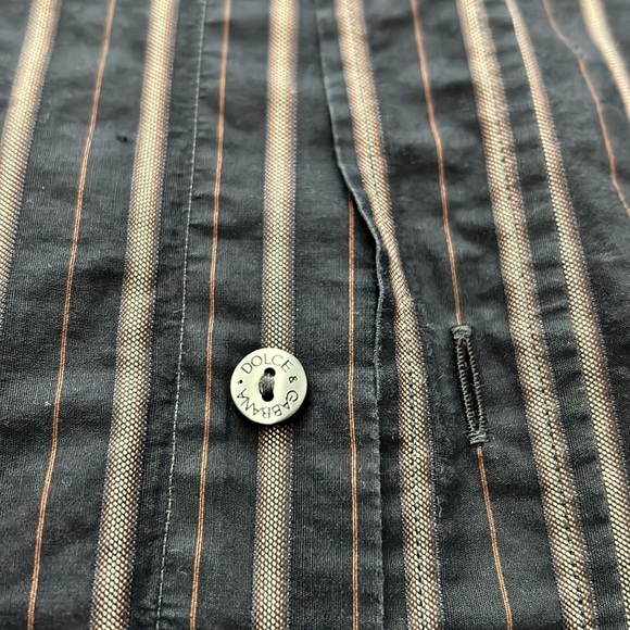 Dolce & Gabbana men tailored fit button down shirt neck 15 stripe print - Picture 3 of 7